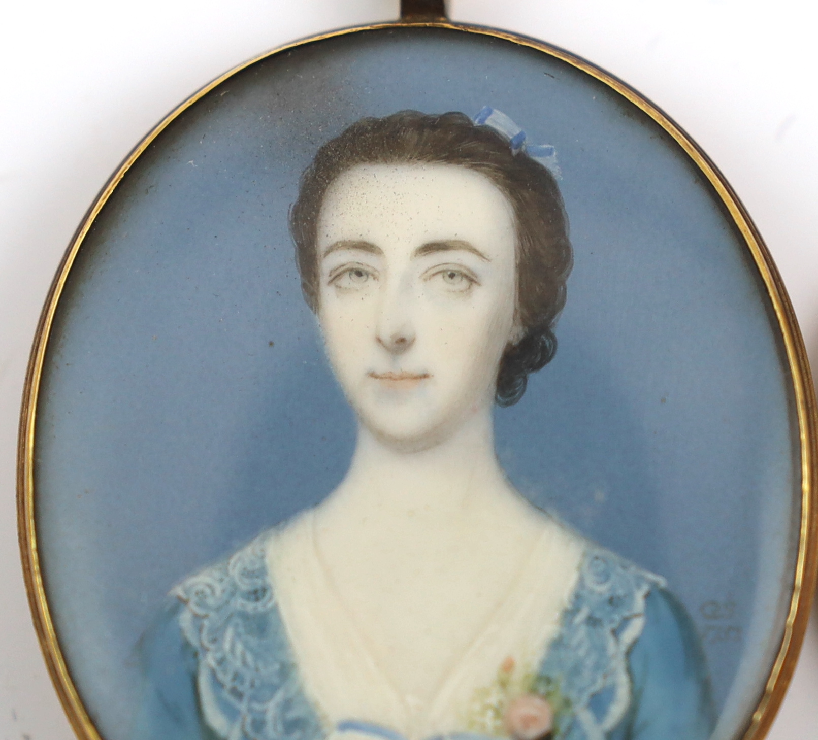 Mid 18th century English School, Portrait miniatures of a lady and gentleman, watercolour on ivory, CITES lady DCDZXRLM, CITES gent NAVVBBGM